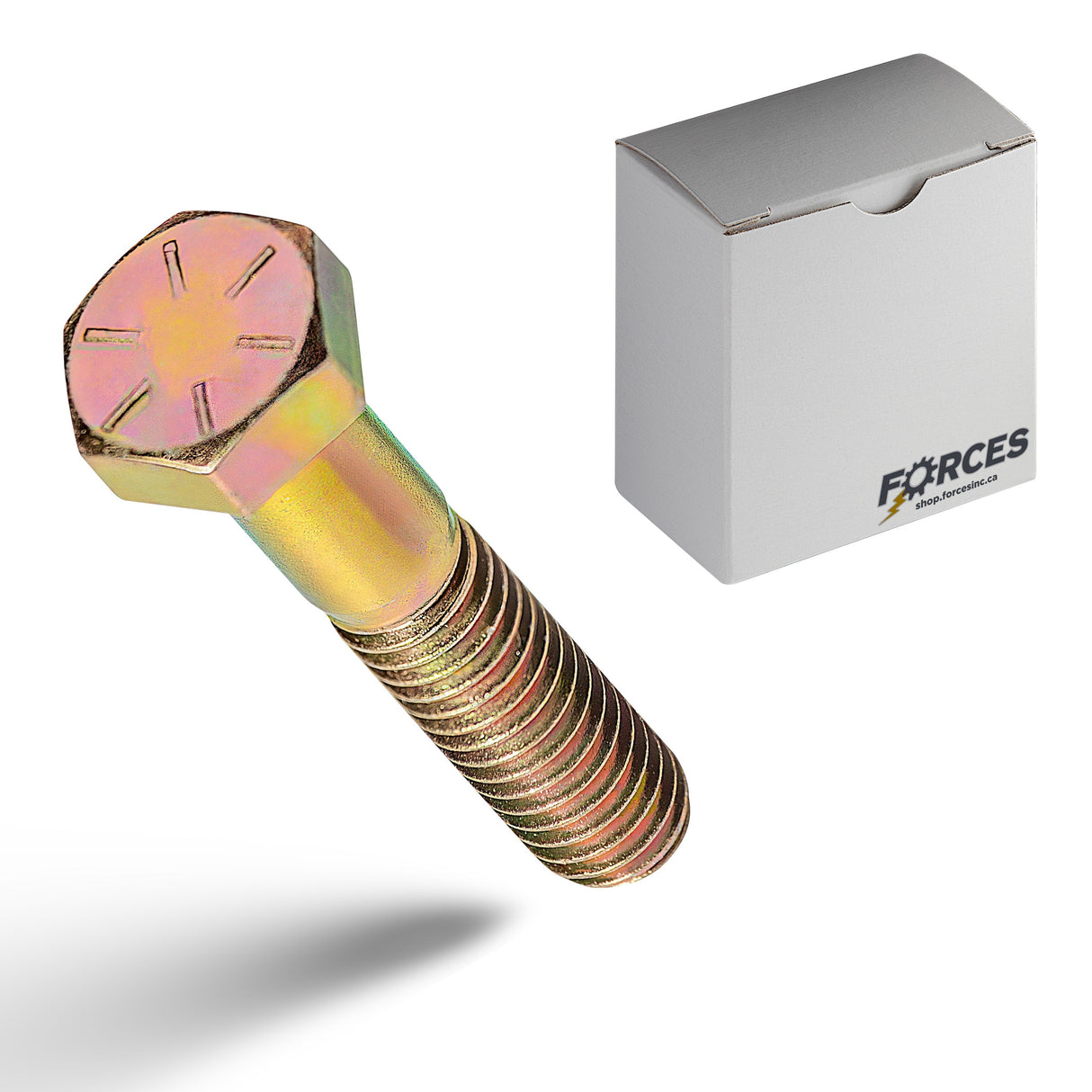 Hex Head Bolt 1/2"-13 x 2" Partial thread - Yellow Zinc Grade 8