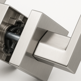Bouton de porte Vellum Hardware Quadra – Rosace carrée, à clé, condamnation, de passage et fixe