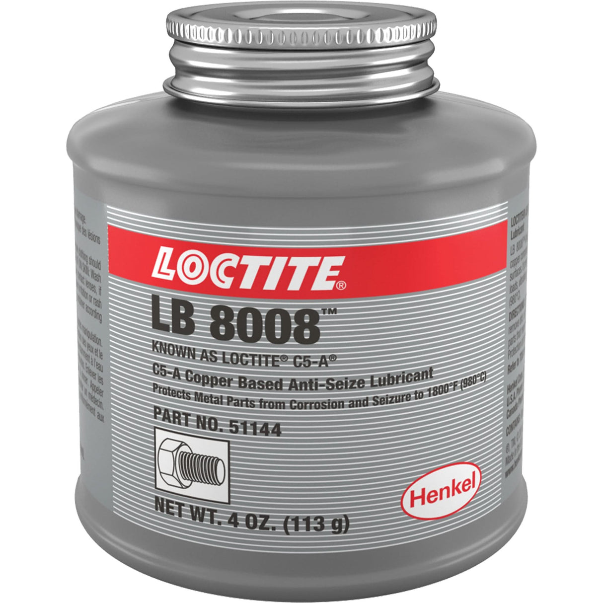 Copper Based Anti-Seize Lubricant, 4 oz., Brush Top Can, 1800°F (982°C) Max Temp.