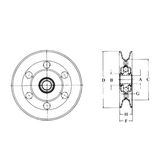 Aetna Bearing AG2621 V-Belt Idler .643"/.649" Bore
