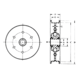 Roulement Aetna AG2362-A Galet tendeur à bride alésage 0,516"/0,522"