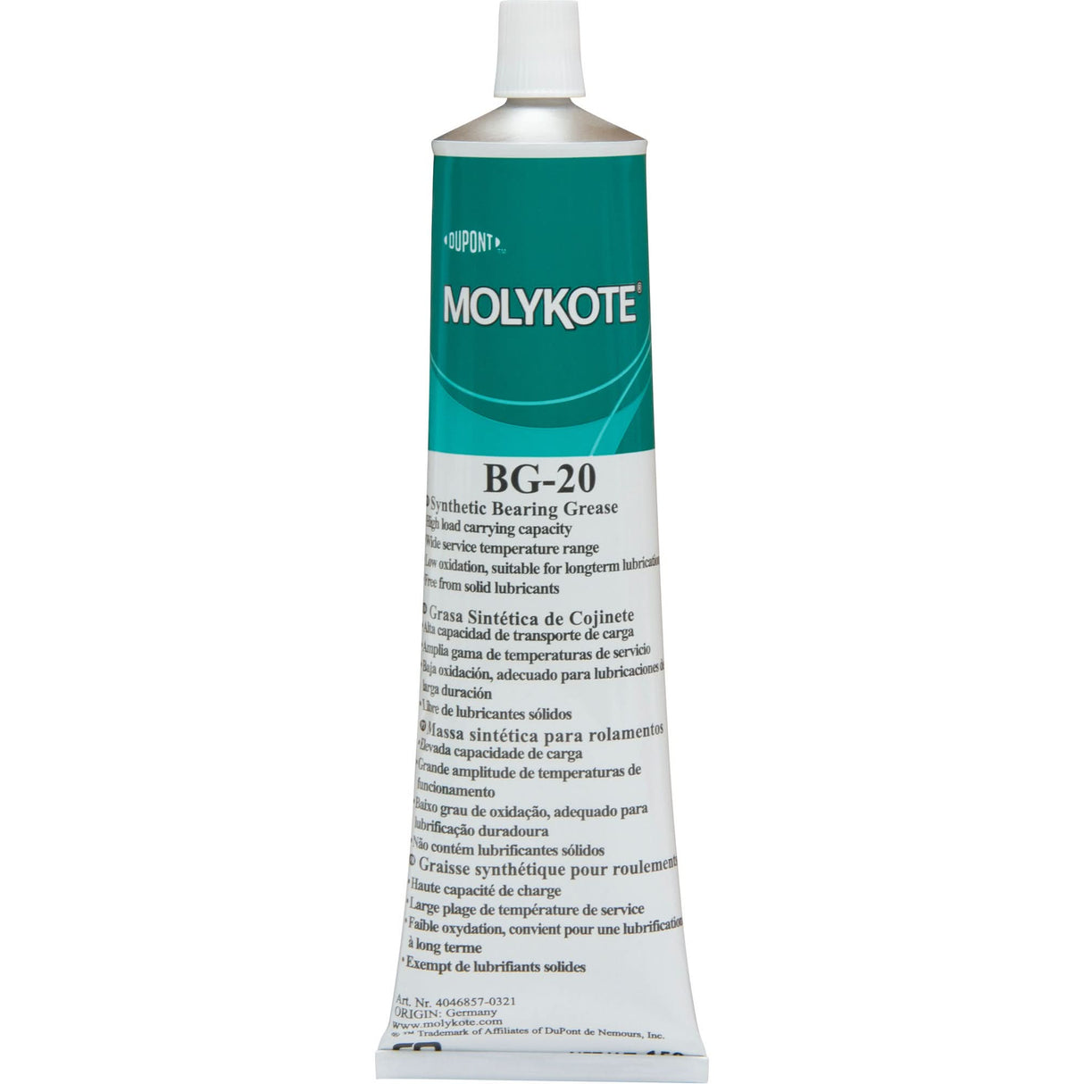 Molykote BG 20 High-Performance Synthetic Grease, 150 g, Bottle