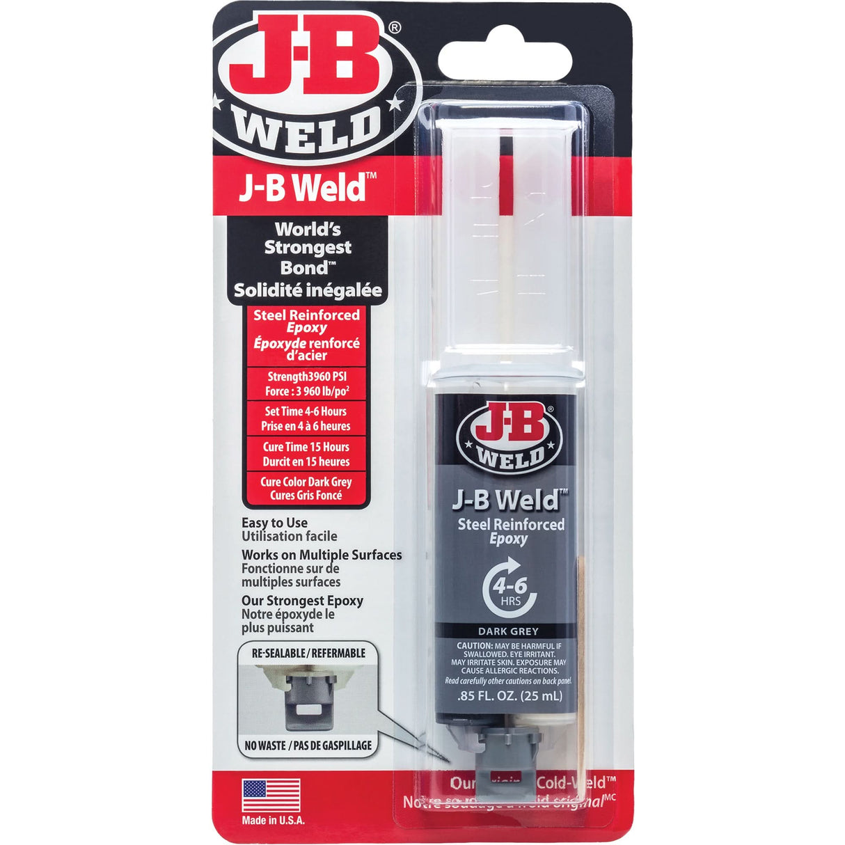 Adhesive, 25 ml, Syringe, Two-Part, Grey