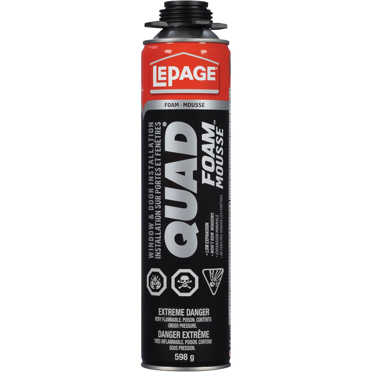 Quad® Foam™ Window & Door Installation Foam, Aerosol Can, Tan