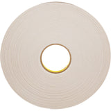 Double-Coated Foam Tape, 66 m (216') L x 12.7 mm (1/2") W, 31 mils, Polyethylene