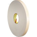 Double-Coated Foam Tape, 33 m (108') L x 25.4 mm (1") W, 62 mils, Polyethylene