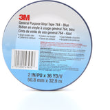 764 General-Purpose Vinyl Tape, 50.8 mm (2") W x 32.9 m (108') L, 5 mils, Blue
