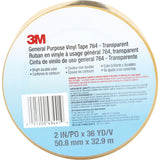 764 General-Purpose Vinyl Tape, 50.8 mm (2") W x 32.9 m (108') L, 5 mils, Clear