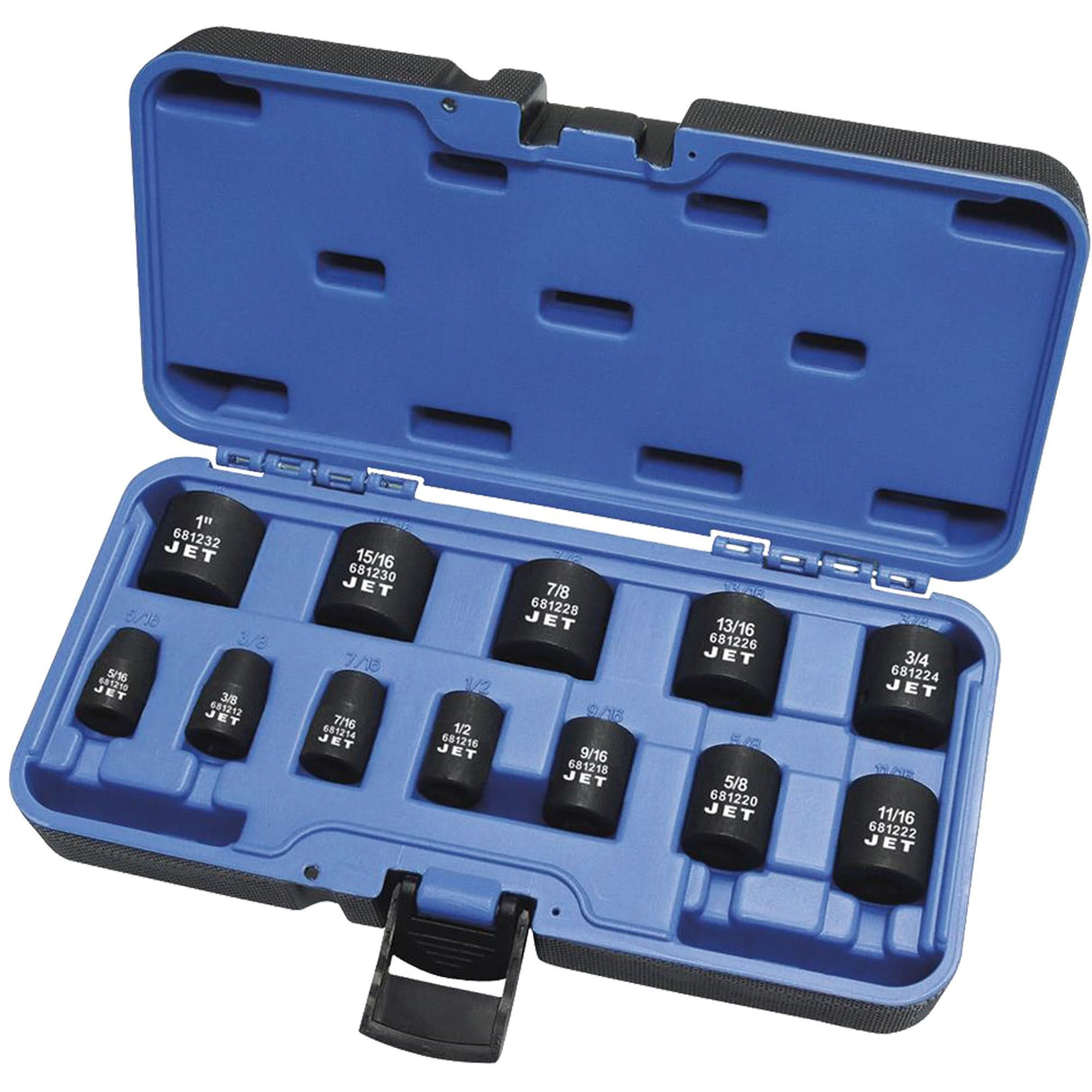 PS1238 SAE 6-Point Socket Set, 12 Pcs, Impact, 3/8" Drive Size, Deep