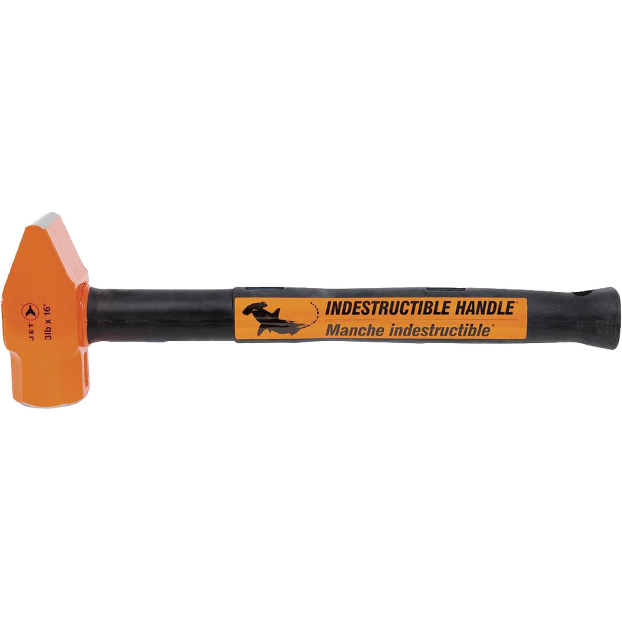 UCP-316 Super Heavy-Duty Indestructible Handle Cross Pein Hammer, 3 lbs. Head Weight, Plain Face, Solid Steel Handle