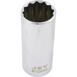 12-Point Chrome Socket, 15/16", 1/2" Drive, 12 Points, Deep