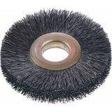Small Diameter Crimped Wire Wheel Brush, 1-1/2" Dia., 0.014" Fill, 3/8" Arbor