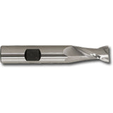 Weldon Shank End Mill For Aluminum, 2" Dia., 2 Flutes, High Speed Steel