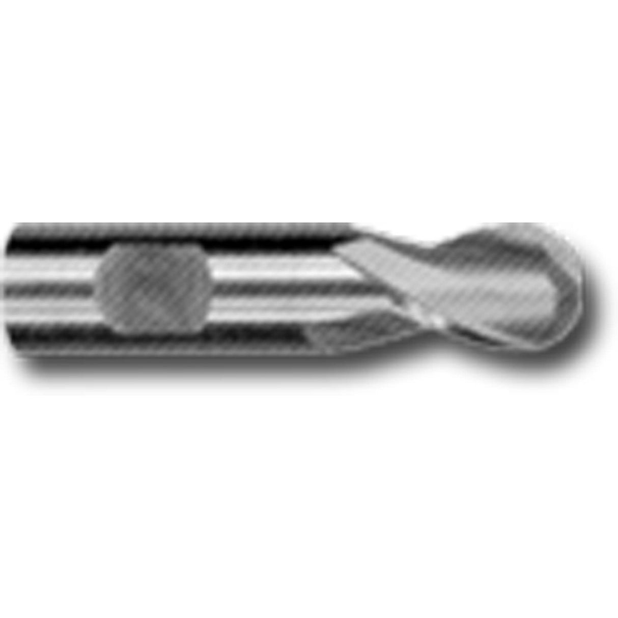 Weldon Shank Ball Nose End Mill For Aluminum, 1-1/4" Dia., 2 Flutes, High Speed Steel