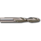 Long Series Ball Nose End Mill For Aluminum, 3/8" Dia., 2 Flutes, High Speed Steel