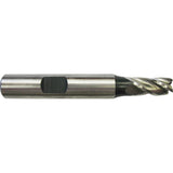 Weldon Shank End Mill, 9 mm Dia., 4 Flutes, High Speed Steel