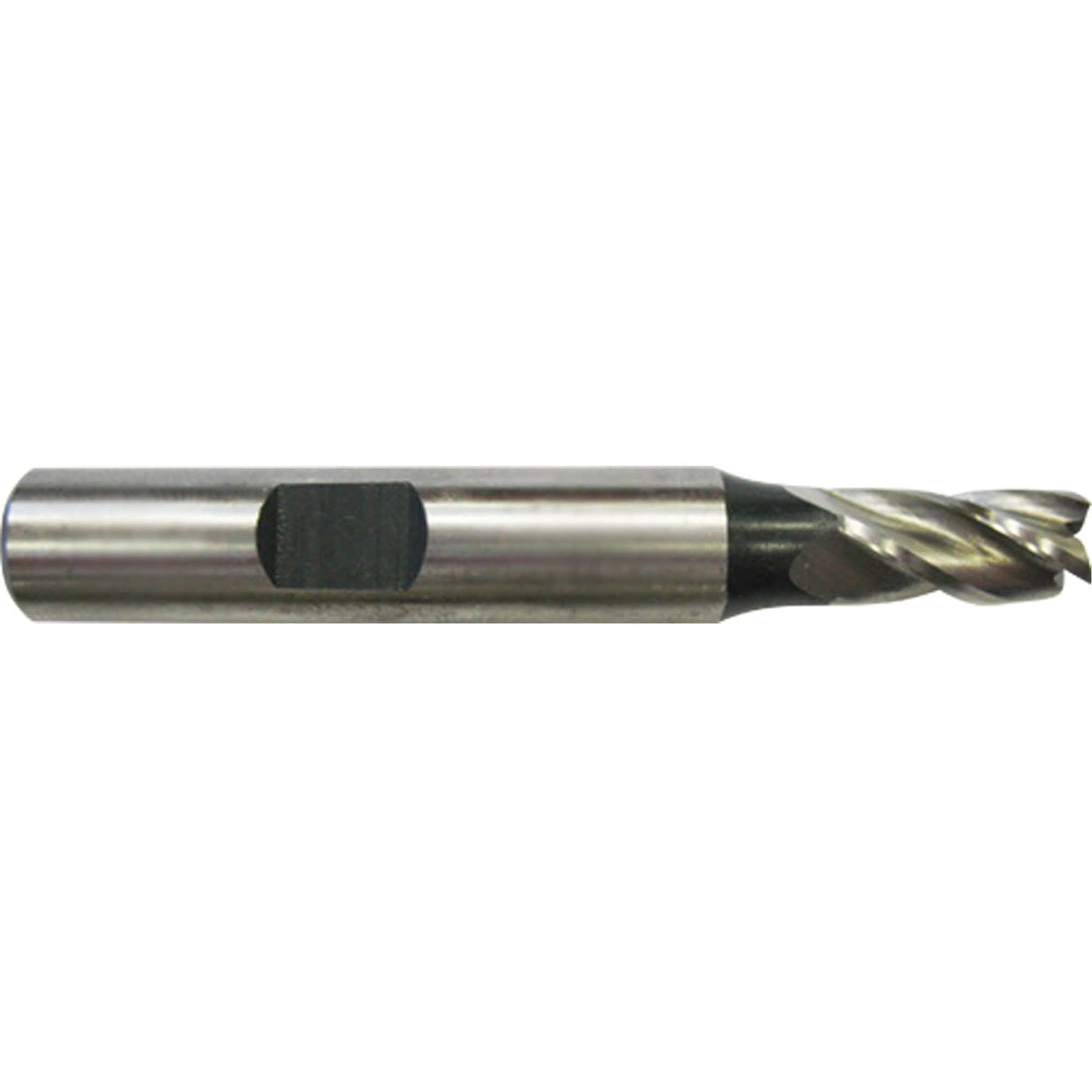 Weldon Shank End Mill, 10 mm Dia., 4 Flutes, High Speed Steel