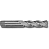 Long Series Threaded Shank End Mill, 1-1/4" Dia., 6-7/16" L, 6 Flutes, 1-1/4" Shank, High Speed Steel