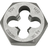 Hexagonal Rethreading Die, 1-1/2" Dia., 3/4"-10 Thread, High Speed Steel