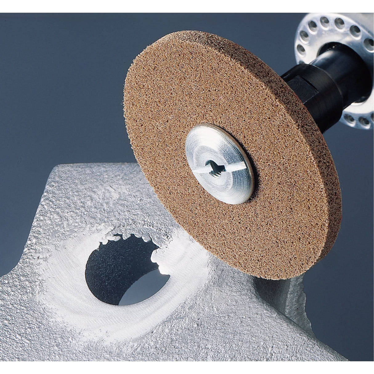 Scotch-Brite™ EXL Unitized Deburring Wheels, 3" x 1/4", 3/8" Arbor, 8A Grit