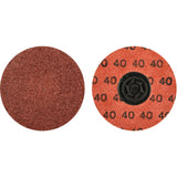 Quick-Change Cloth Disc, 3" Dia., 40 Grit, Aluminum Oxide