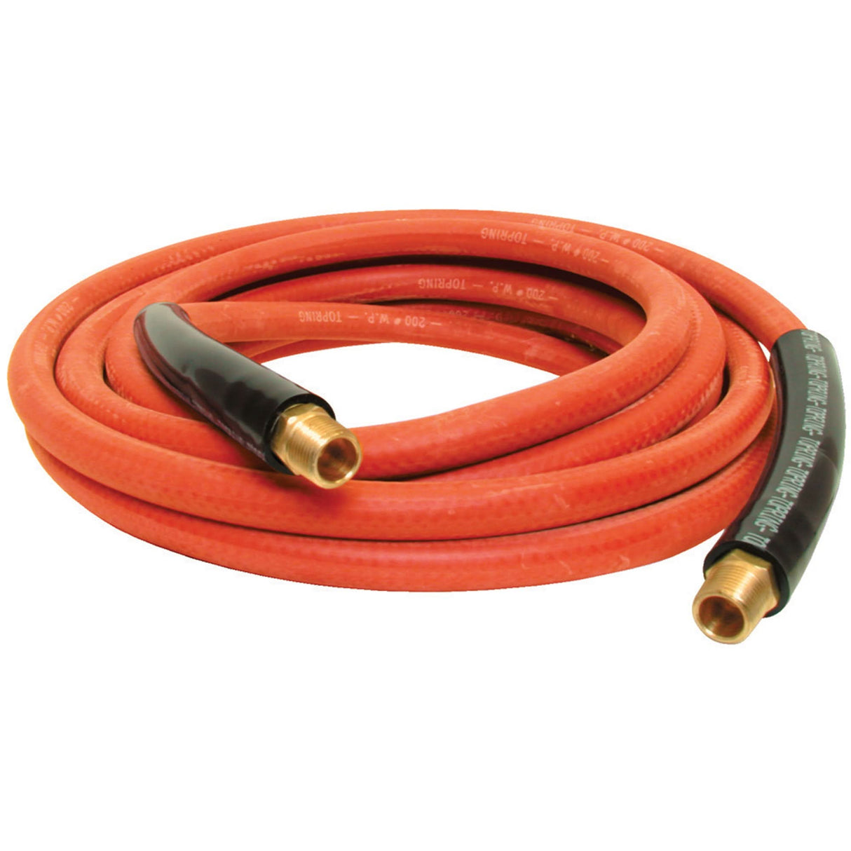 Airflex Premium Hoses with Fittings, Air, Rubber, 1/2" dia. x 50', 200 psi, 1/2 NPT