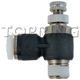 Air Speed Controller with Flow Control Valve, 1/4" NPT, 150 PSI Max. PSI, In Line
