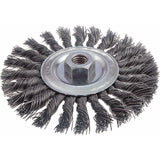 Knot Wire Wheel Brushes-Standard Twist Knot, 8" Dia., 0.023" Fill, 5/8" Arbor, Steel