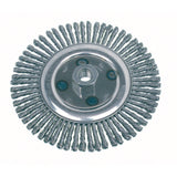 Knot Wire Wheel Brushes - Stringer Bead, 6-1/2" Dia., 0.02" Fill, 5/8"-11 Arbor, Stainless Steel