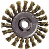 High Speed Small Grinder Knot Wire Wheel Brush, 5" Dia., 0.02" Fill, 5/8"-11 Arbor, Steel