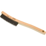 Curved Handle Scratch Brushes, Steel, 4 x 19 Wire Rows, 13-11/16" Long