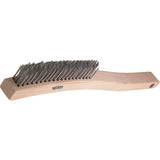 V-Trim Long Handle Scratch Brushes, Stainless Steel, 3 x 19 Wire Rows, 13-3/4" Long