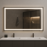 Nebula PureGlow Backlit LED Bathroom Mirror with Frosted Perimeter — Dimmable, Anti-Fog & 3-CCT (3000K/4000K/5000K) | 24–60" Sizes