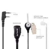 Écouteur Retevis 2 broches à tube acoustique discret avec micro PTT (style Service Secret)