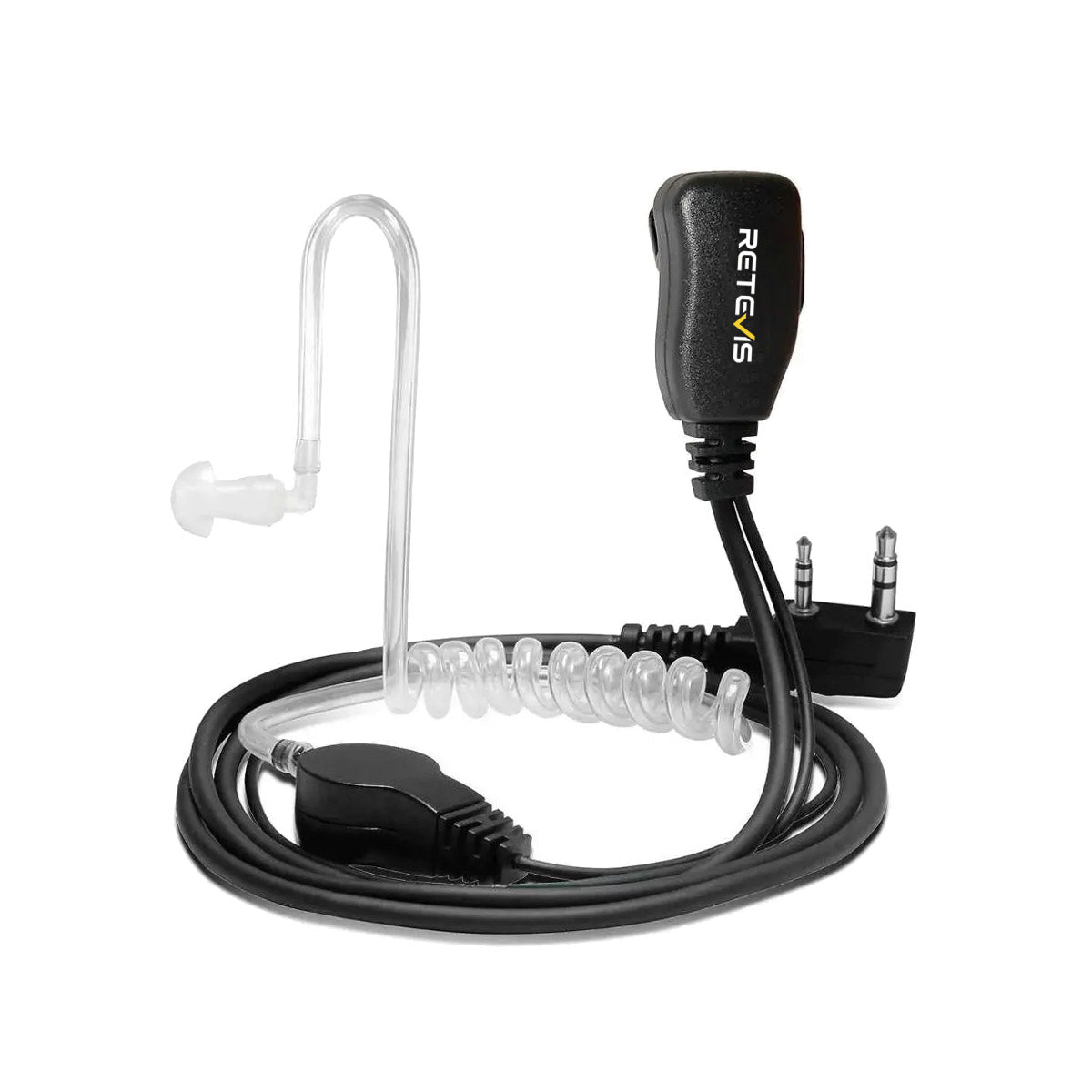 Écouteur Retevis 2 broches à tube acoustique discret avec micro PTT (style Service Secret)