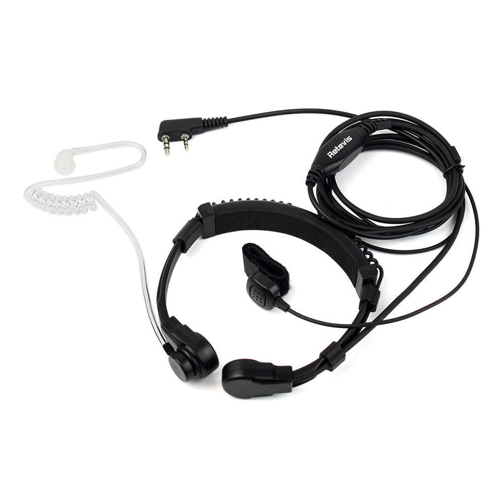 Microphone de gorge réglable et oreillette à tube acoustique Retevis ETK002 Premium (K1 2 broches)