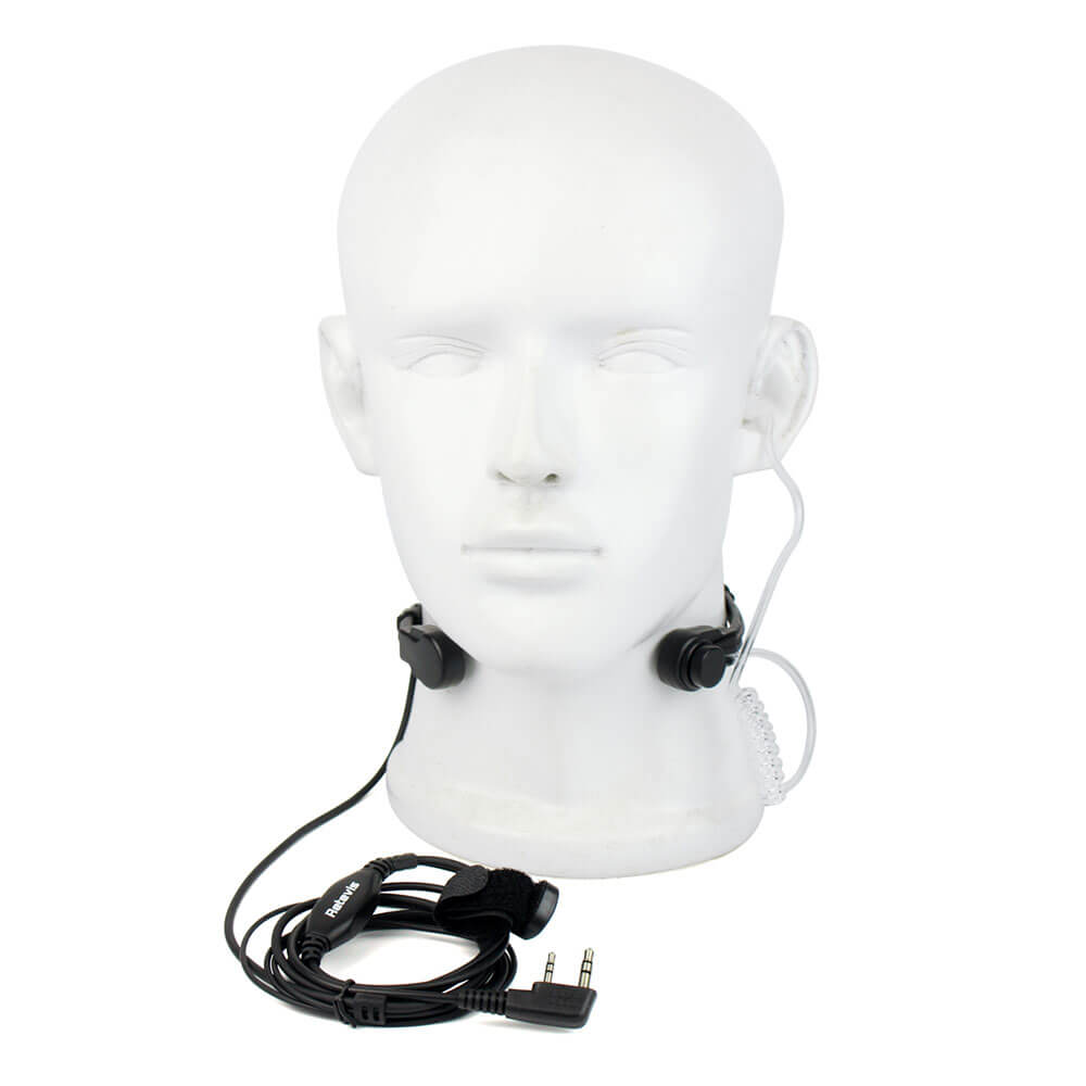 Microphone de gorge réglable et oreillette à tube acoustique Retevis ETK002 Premium (K1 2 broches)