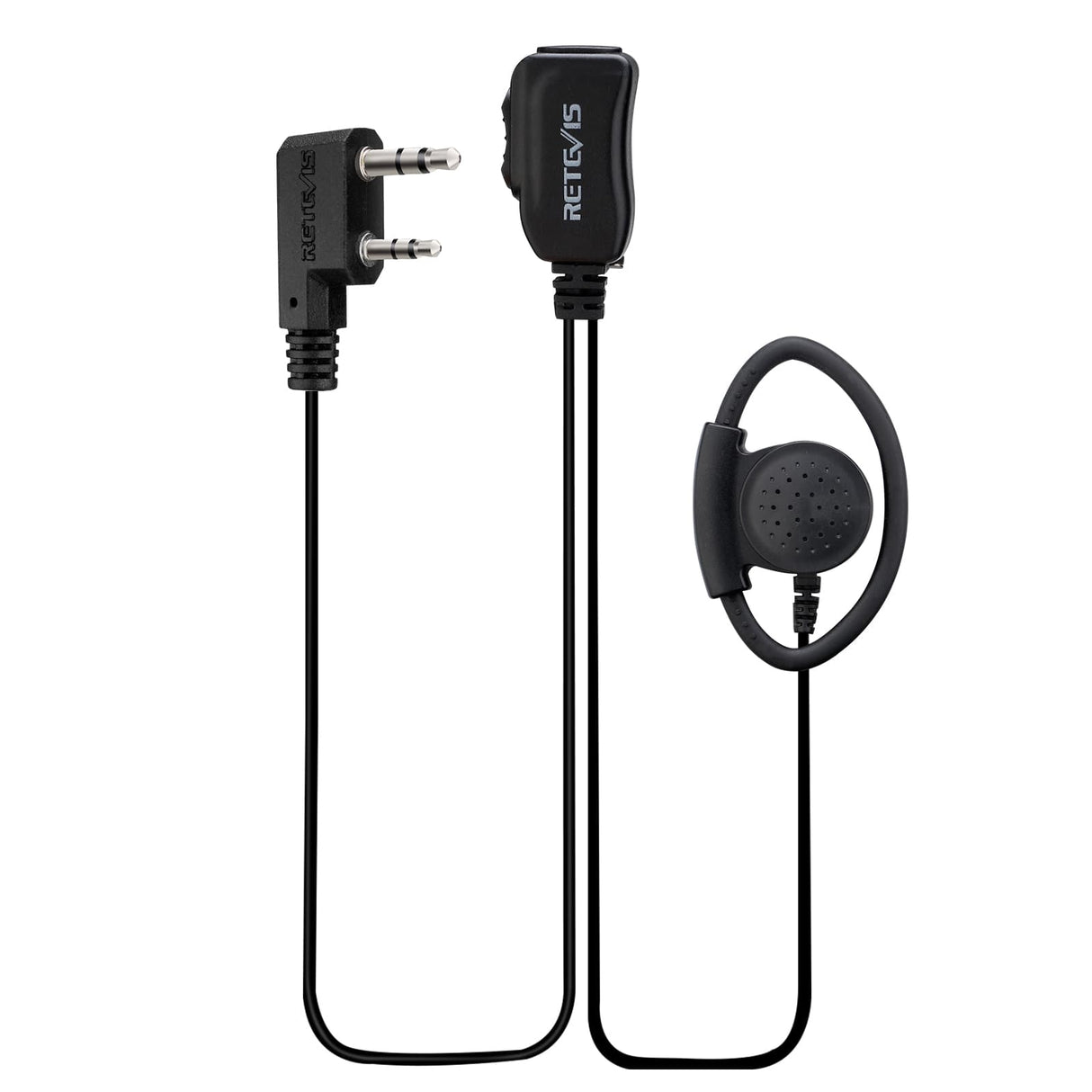 Retevis EEK012 Adjustable D-Shape Earpiece with PTT Mic (2-Pin)