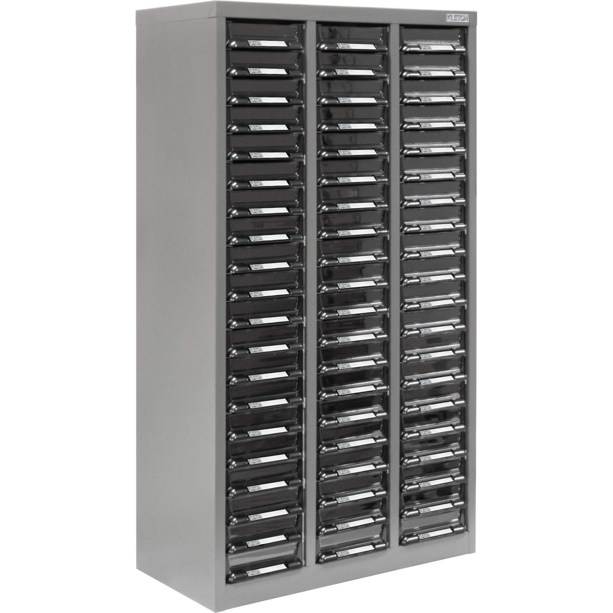 KPC-300 Parts Cabinet, Galvanized Steel, 60 Drawers, 21-3/10" x 10-2/5" x 36-9/10", Grey