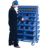 Double-Sided Mobile Bin Rack, Double-sided, 96 bins, 36" W x 24" D x 63" H