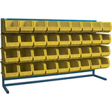 Louvered Rack with Bins, 36 Bins, 72" W x 15" D x 40" H