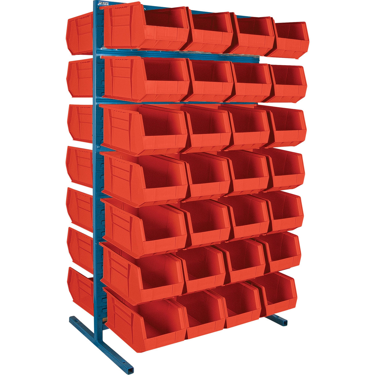Double-Sided Stationary Bin Rack, 36" W x 24" D x 61" H, 56 Bins