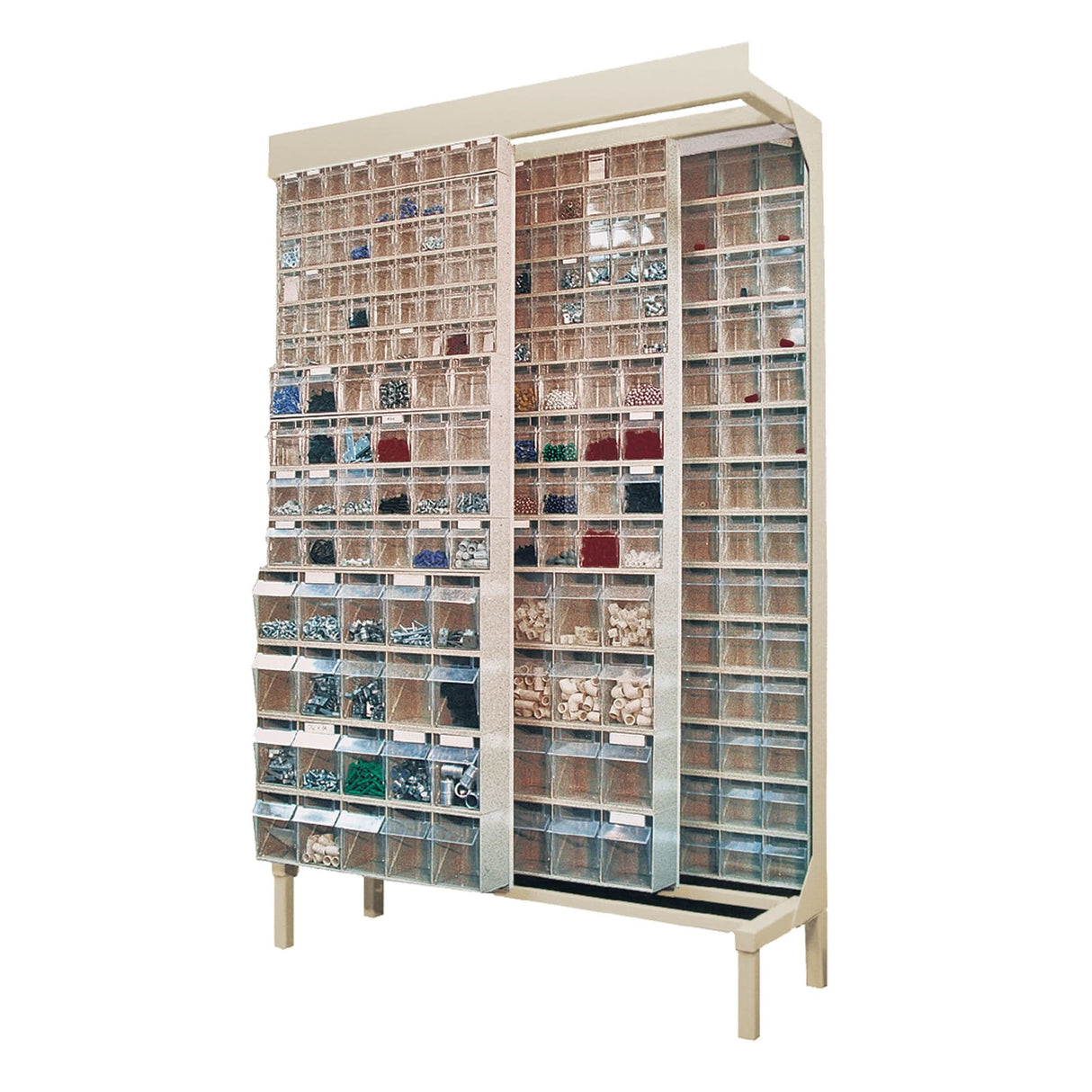 Free-Standing Tip-Out Bins Slider System, 48" W x 18" D x 77" H, 180 Drawers