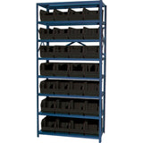 Storage Shelf Unit with Stacking Bins, Steel, Boltless, 800 lbs. Capacity, 36" W x 76" H x 12" D