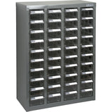 KPC-600 Parts Cabinet, Galvanized Steel, 40 Drawers, 18-3/10" x 8-7/10" x 25-3/10", Grey
