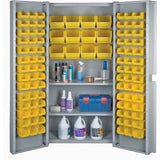 Deep Door Combination Bin Cabinets, 38" W x 24" D x 72" H, Grey