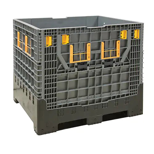 Collapsible Bulk Container, 47.2" L x 39.4" W x 39.4" H, Grey