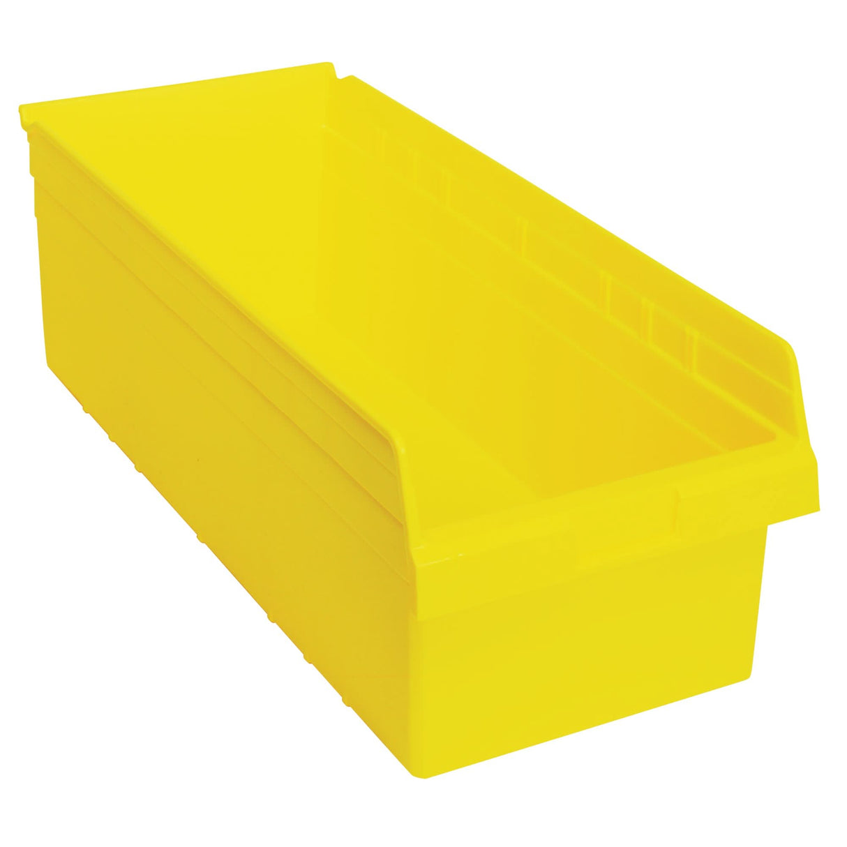 Store-Max Shelf Bins, 11-1/8" W x 8" H x 23-5/8" D, Yellow, 68 lbs. Capacity