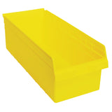 Store-Max Shelf Bins, 11-1/8" W x 8" H x 23-5/8" D, Yellow, 68 lbs. Capacity
