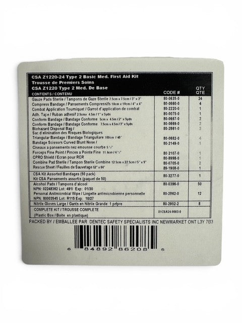 First Aid Kit CSA Z1120-24 Type 2 Low-Risk Environment, Medium (26-50 Workers)
